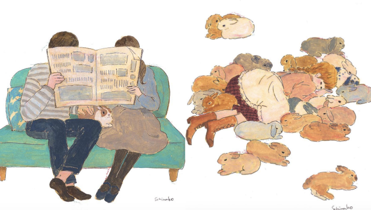 兔兔是用來寵的不是吃的！包圍系暖冬兔兔插畫  Schinako、兔、皮草、可愛、插畫