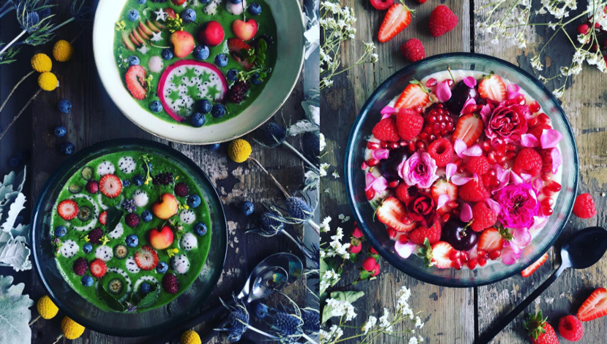 吃藝術品當早餐會不會太奢侈？森林系椰奶早餐就愛拈花惹草 椰奶、素食者、水果、櫻桃、草莓