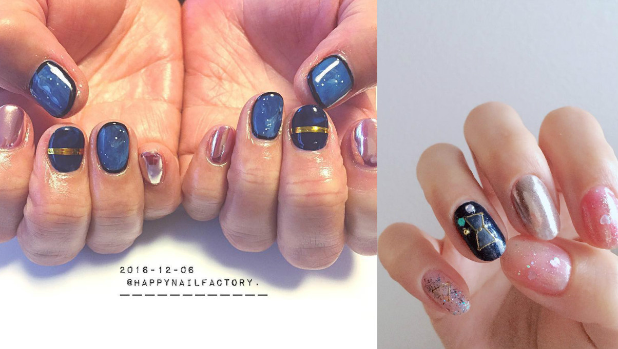 不只是亮粉、超夯的炫光指彩也適合！#Galaxy指彩風靡櫻花妹IG Galaxy指彩、銀河系指彩、ギャラクシーネイル、宇宙、銀河