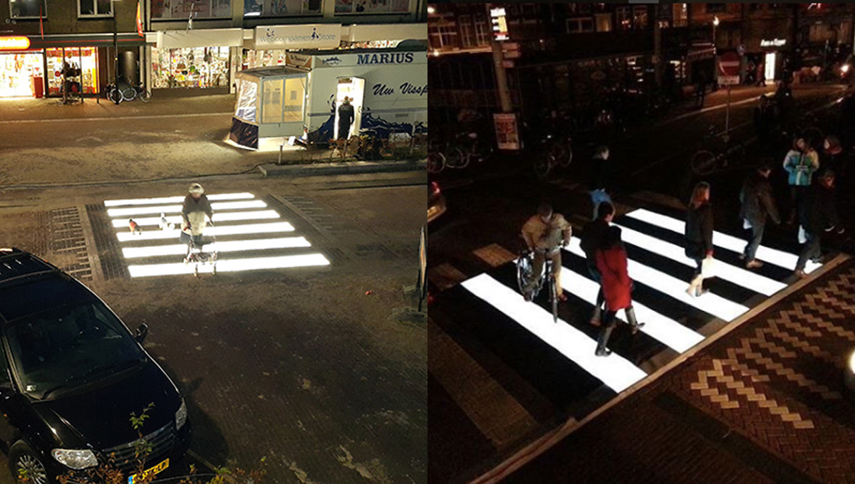 這個斑馬線晚上會發光！這下天色再黑也能安心過馬路了 荷蘭、發光斑馬線、 Eerbeek、交通安全、用路安全
