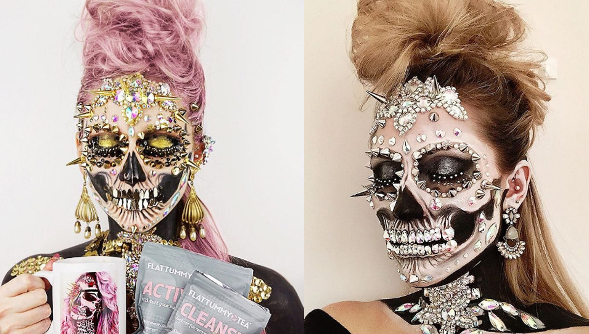 暴發戶骷髏頭見過嗎？極盡奢華的妖異骷髏彩繪 人體彩繪、獵奇、奢華、華麗、不舒服