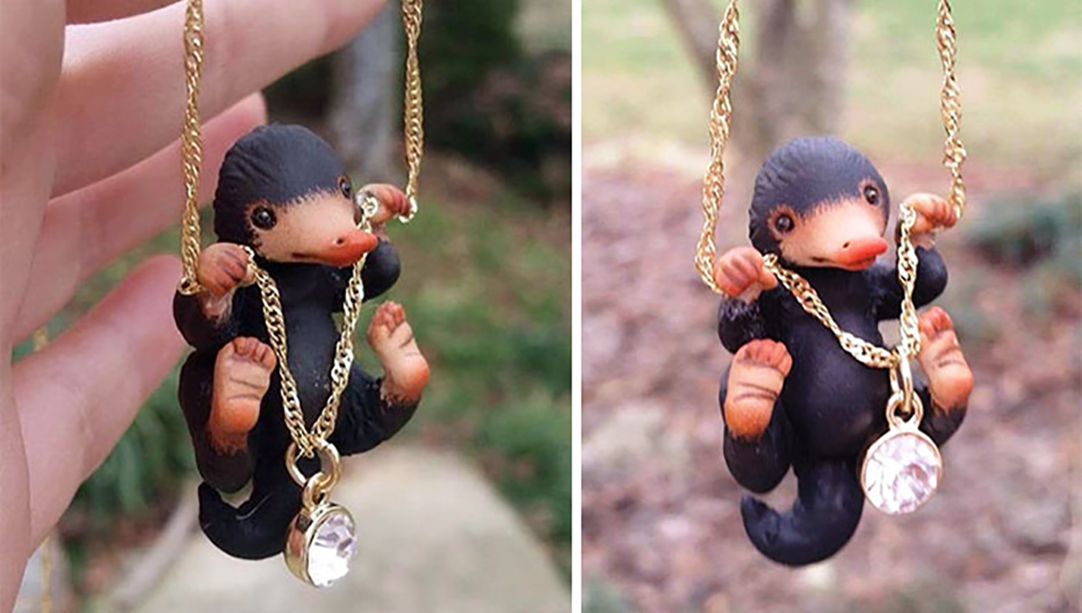 一臉呆萌緊抓著亮晶晶鑽石！上架就賣光的《怪獸與牠們的產地》玻璃獸項鍊 怪獸與牠們的產地、玻璃獸、項鍊、完售、哈利波特