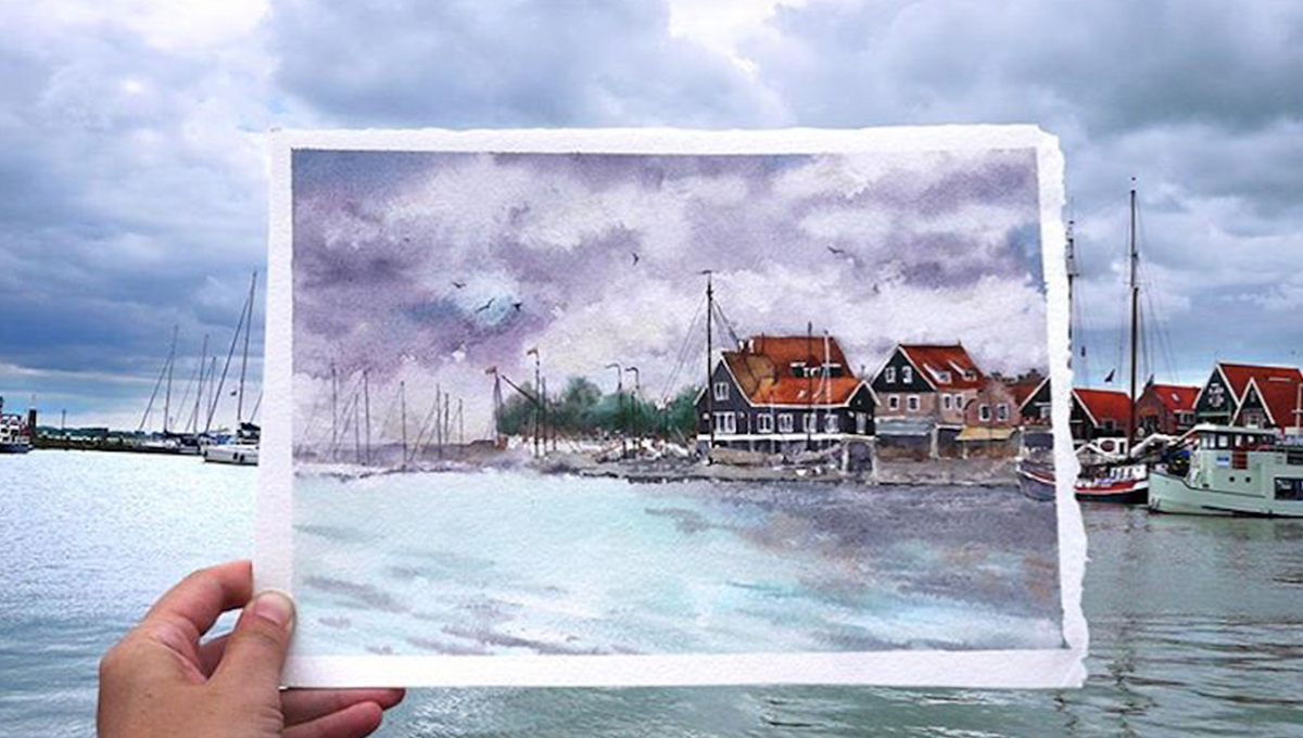  世界就像一本書 沒旅行過的人只能看到其中一頁 旅行、藝術、攝影、水彩、法國、Elena Efremova、藝術