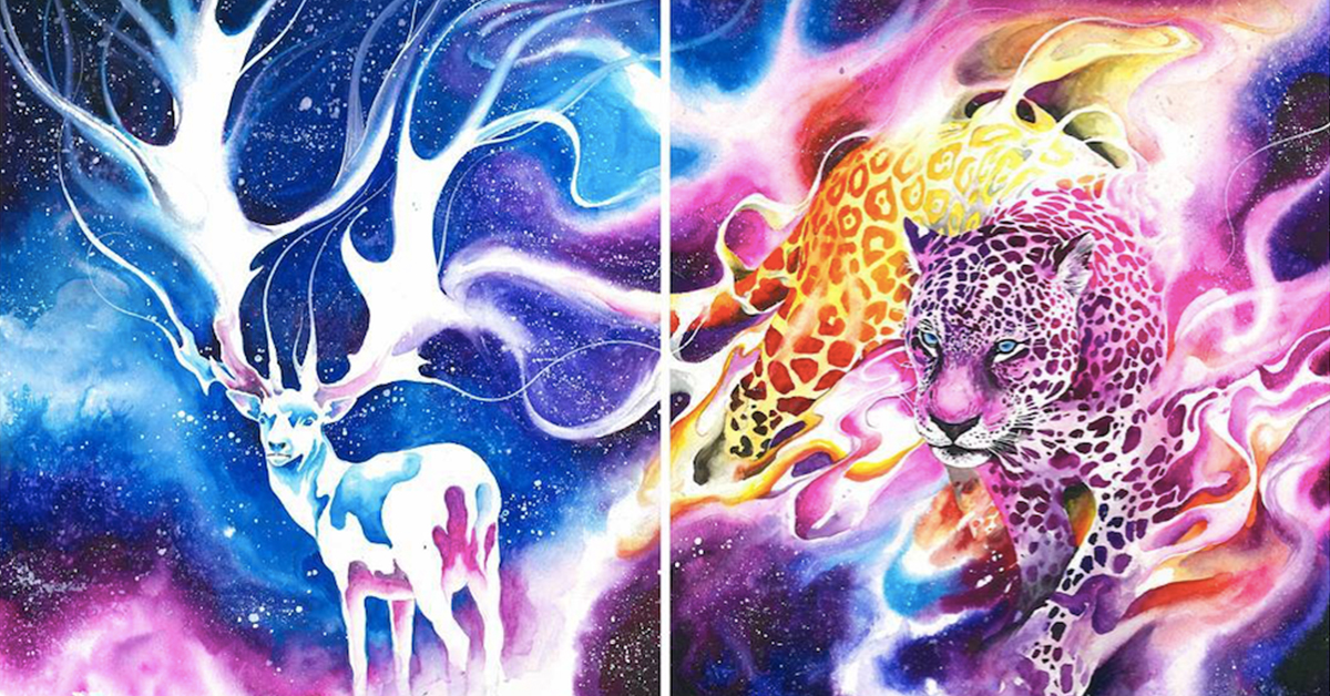 顏料就是牠們的血液 那些夢幻唯美的動物水彩插畫 藝術、水彩、渲染、插畫、jongkie、藝術