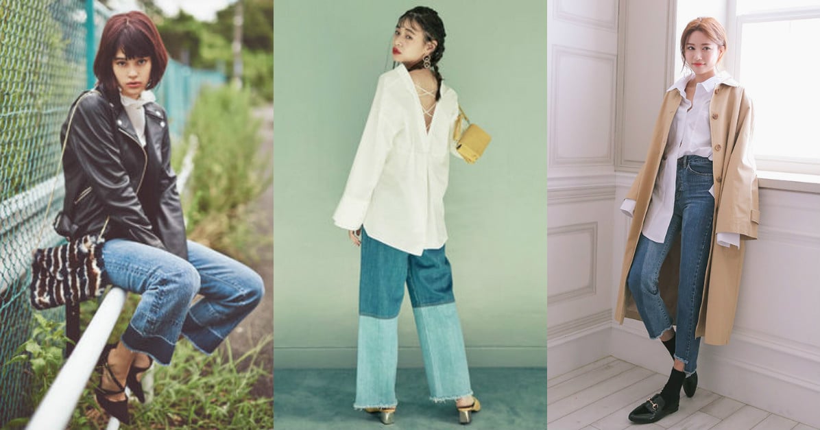 今年春天韓妞、櫻花妹都有一件！雙色拼接牛仔褲的4個穿搭Point 雙色拼接牛仔褲、穿搭、日本、韓國、歐美