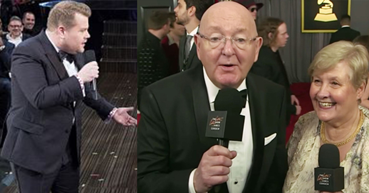 詹姆斯柯登爸媽根本比他還逗！詹爸詹媽帶你深入葛萊美獎後台啦 詹姆斯柯登、James Corden、詹爸詹媽、2017葛萊美獎、後台