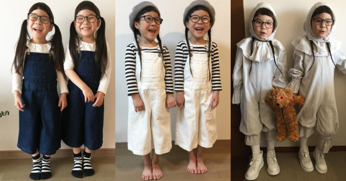 袖珍版的三戶夏芽來了！複製貼上另一個她的青文字雙胞胎特輯 青文字系、日系穿搭、日本、可愛、小孩