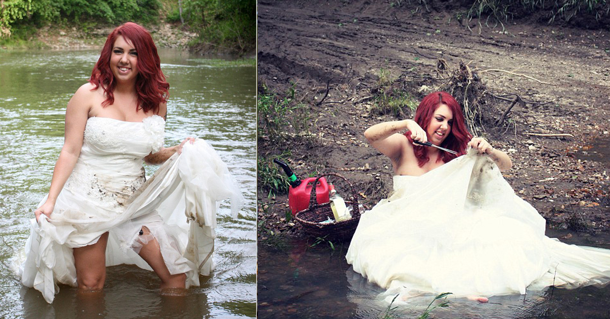 剪破婚紗、燒掉壞心情！離婚少婦用這種方式慶祝自己重獲自由 分手快樂、離婚、正面、積極、Katlynn McKee