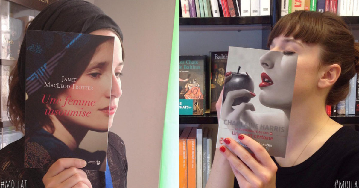 整個書店都是我的遊樂場！當店員沒事做的時候原來這樣玩⋯ 攝影、借位、書店、法國、趣味