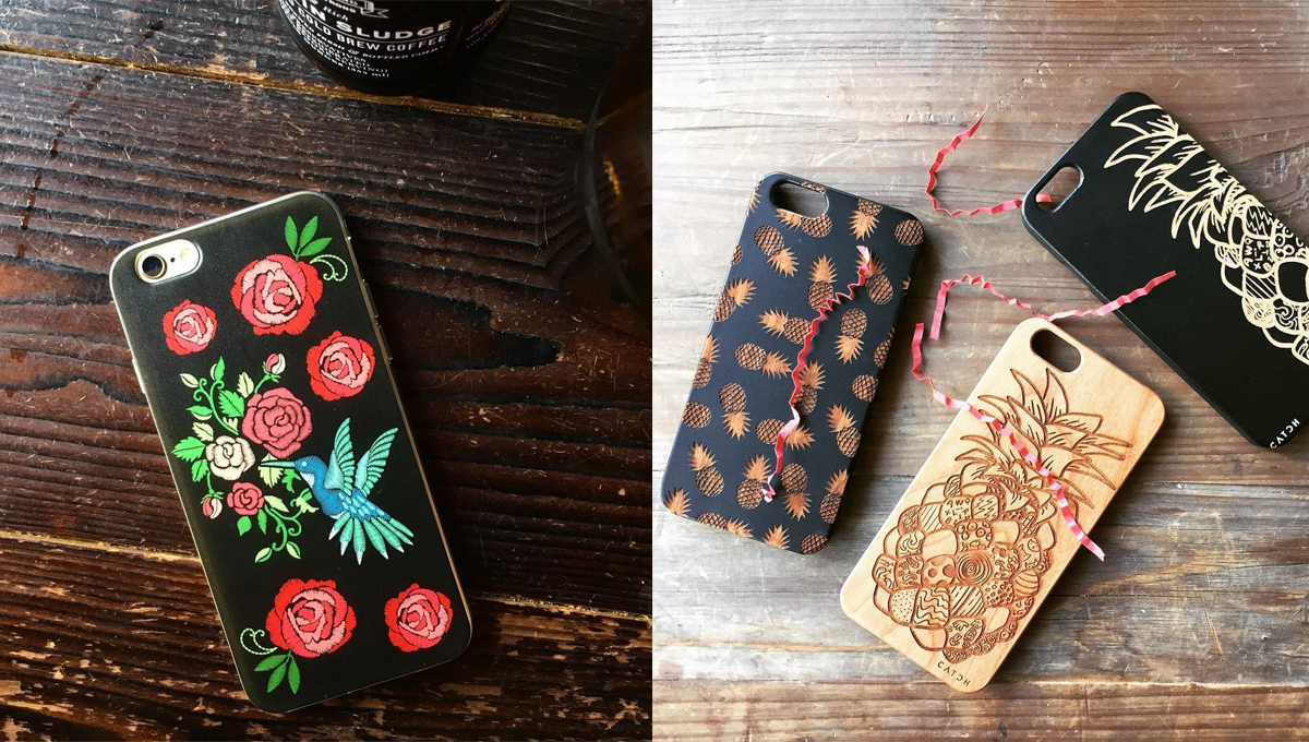 低調簡樸的自然風正夯！意外好質感繡花&黑色木紋的Catch手機殼 Catch cases、手機殼、自然風、繡花、黑色