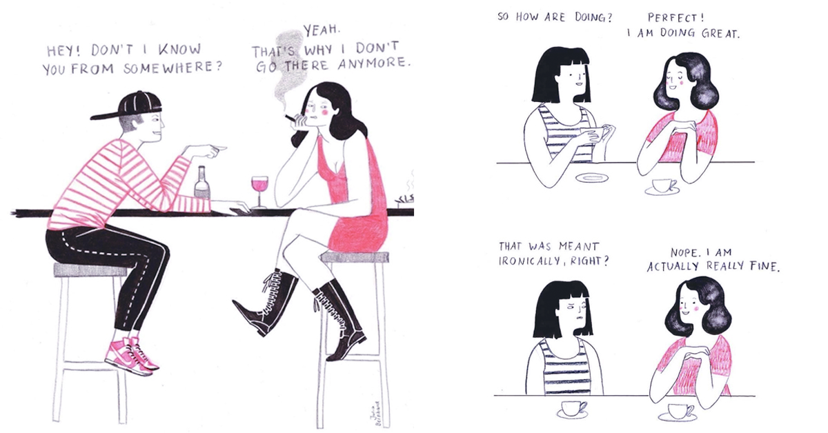 上一秒跟下一秒的那位都是我！時不時打臉自己的直白女孩插畫 Julia Bernhard、德國、插畫、juliabernhardillustration、直白