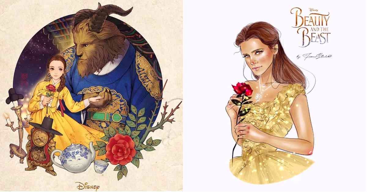 貝兒換上韓服一點都不違和！電影的夢幻度完美重現的《美女與野獸》Fan Art 美女與野獸、Fan Art、韓服、艾瑪華森、藝術