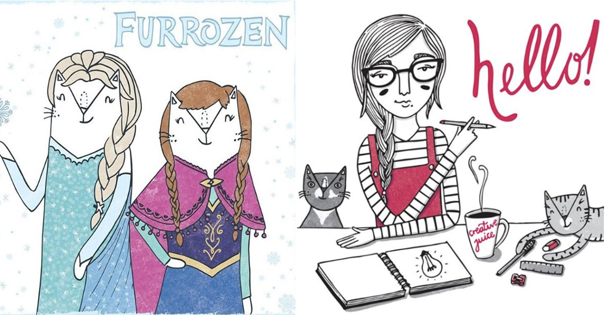 奧黛麗赫本就算變成貓咪也一樣優雅啊！療癒系貓咪流行文化插畫 貓咪、文青、插畫、療癒、katierubyillustration、Katie Ruby Miller、Katie Ruby、藝術