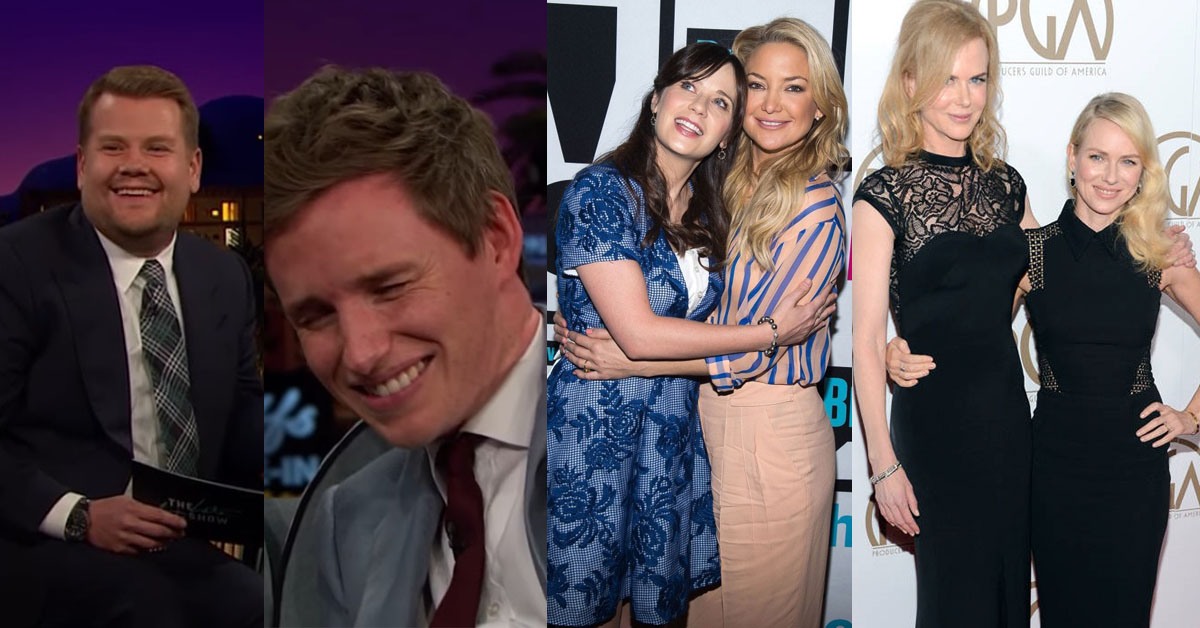 上高中同學主持的節目就是會被挖出黑歷史！這6對大明星從學生時代就認識啦 艾迪瑞德曼、詹姆斯柯登、Eddie Redmayne、James Corden、Robin Williams、Christopher Reeve、羅賓威廉斯、克里斯多福李維、Kevin Spacey、Val Kilmer、凱文史貝西、方基墨、Nicole Kidman、Naomi Watts、妮可基嫚、娜歐蜜華茲、Zooey Deschanel、Kate Hudson、凱特哈德森、柔伊黛絲香奈、Matthew Perry、Justin Trudeau、馬修派瑞、加拿大總理、杜魯多、同學、中學、學生