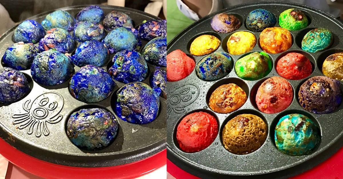 這個章魚燒吃了真的沒事嗎？宛如縮小版地球的藍色系暗黑料理 藍色、章魚燒、地球、青芋煮、食用色素、甜甜圈、蛋糕、豆皮壽司、邪教