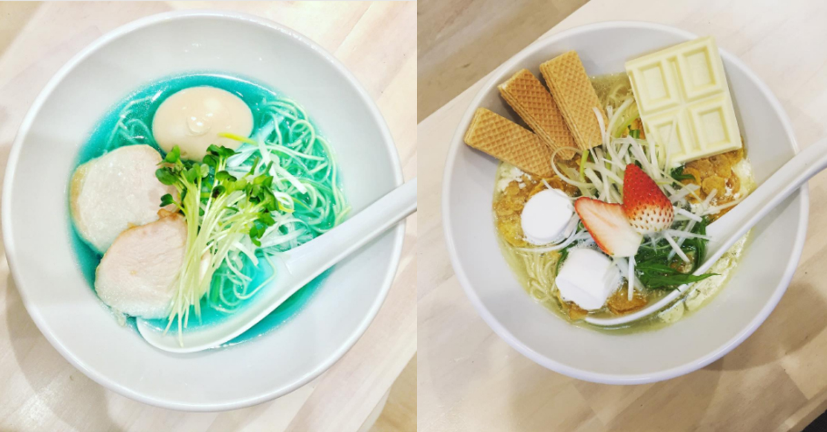 顛覆妳的視覺想像！神秘卻美味的藍色雞清湯拉麵 KIPPOSHI、吉法師、雞清湯青拉麵、掃湯、情人節拉麵、白色情人節拉麵、叉燒飯、巧克力奶油拉麵、白巧克力拉麵、雞清湯櫻拉麵、粉紅色、雞清湯紫陽花拉麵、擔擔麵、味噌拉麵