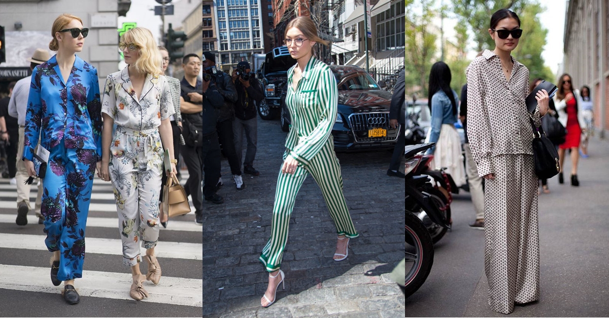 絕對不是剛睡醒！跟吉吉哈蒂德學成套的「睡衣時尚」 吉吉哈蒂德、睡衣時尚、gigihadid、頭巾、高跟鞋、太陽眼鏡