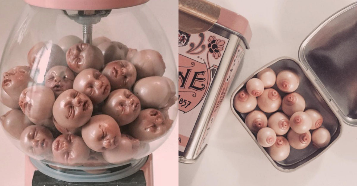 一顆顆嬰兒頭形狀的糖果你敢吃嗎？又萌又獵奇的仿真器官藝術創作 獵奇、嬰兒、仿真、器官、創作、藝術、糖果、QIXUAN LIM、qimmyshimmy