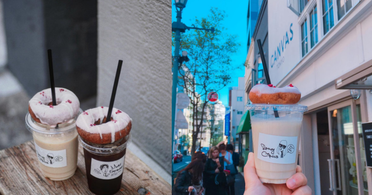 甜甜圈用手拿太落伍了啦！把它插在飲料上才潮的「Canvas Tokyo」咖啡館 日本、咖啡館、甜甜圈、豆奶思慕昔、可愛、流行、澀谷、廣尾、CanvasTokyo