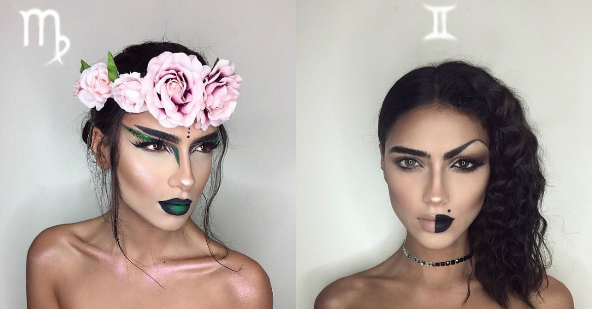 咦咦雙子座看起來根本人格分裂！原來12星座真人化後長這樣？ 12星座、彩妝、仿妝、化妝、特殊、時尚、特殊化妝