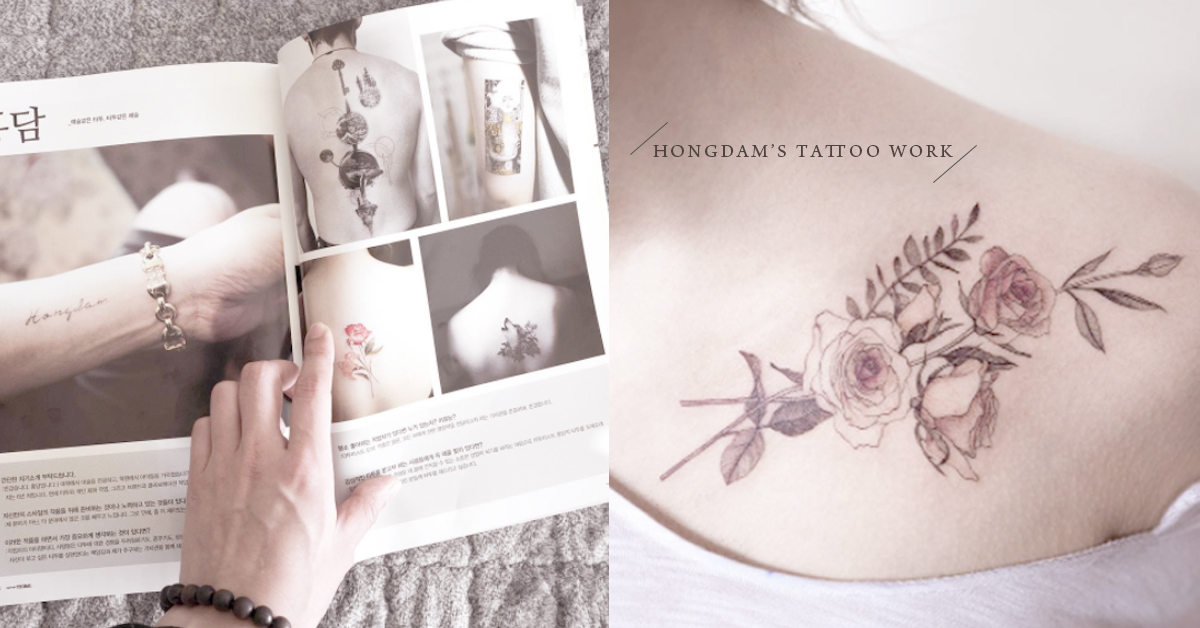 刺青界的醫生！把舊圖案賦予新生命的韓國帥氣刺青師Hongdam 刺青、Hongdam、清新、花朵、文青
