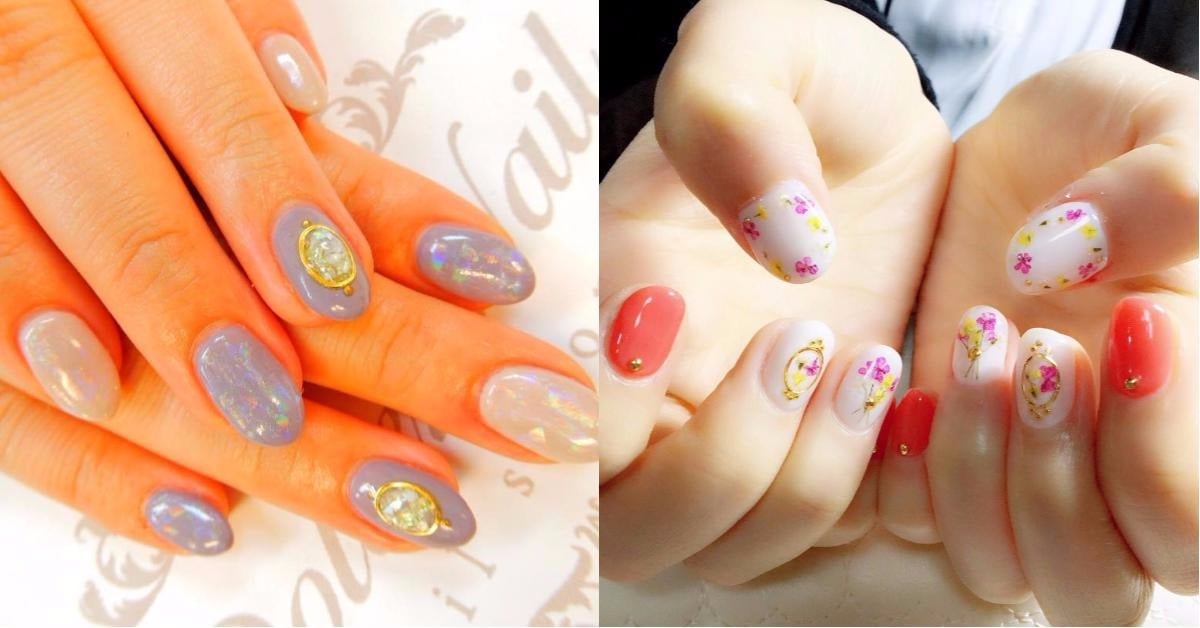 春夏就是要氣質又甜美！胸針指彩把所有夢幻元素都鑲到指尖上 胸針、胸針指彩、ブローチネイル、指甲彩繪、指彩