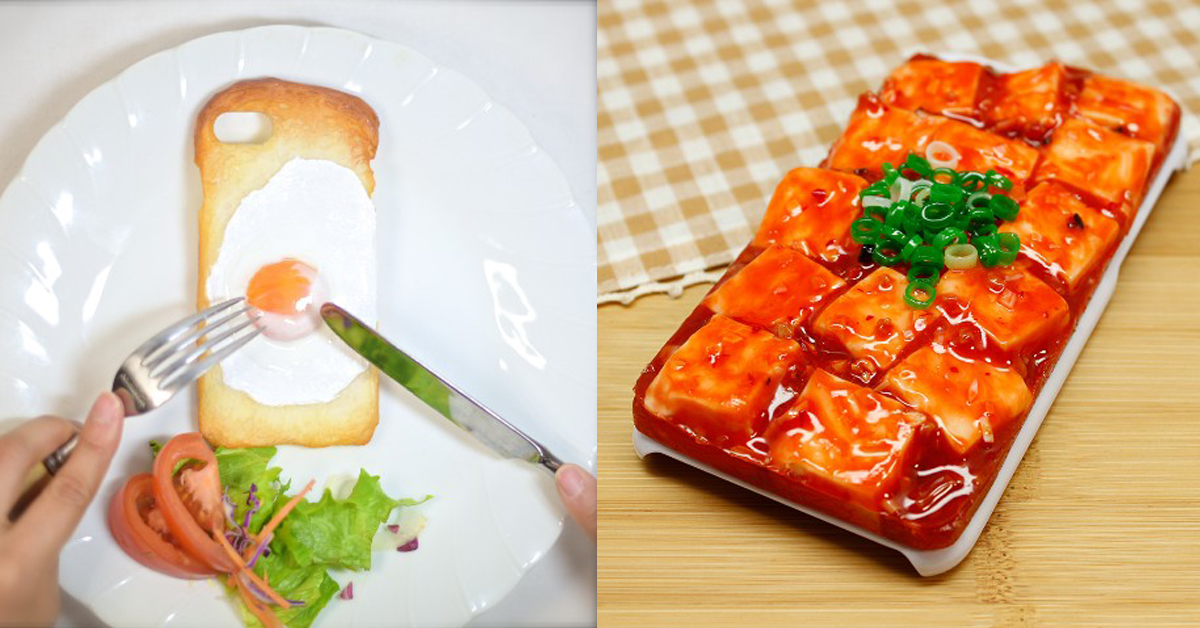 欸欸你怎麼把麻婆豆腐淋在手機上？！好好吃的仿真食物手機殼又來了 吐司、仿真食物、食物模型、美味、手機殼、麻婆豆腐、披薩、紅燒蝦仁、大阪燒