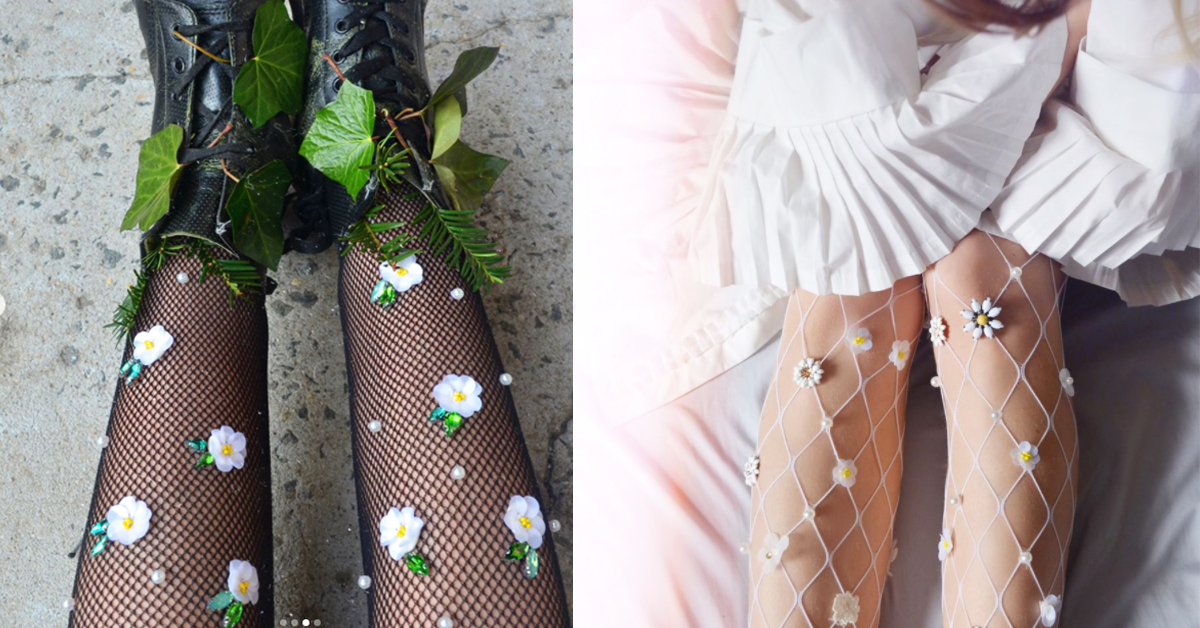 居然能把花朵穿在腿上？超前衛卻不浮誇的花花網襪 網襪、Lirika Matoshi、花朵、紐約、單品