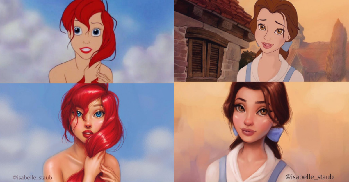 繼真人版電影頻頻釋出後再一波！難道迪士尼公主系列要出3D動畫版本了嗎？ IsabelleStaub、插畫家、藝術、立體、3D、FineArt、迪士尼公主、迪士尼、藝術