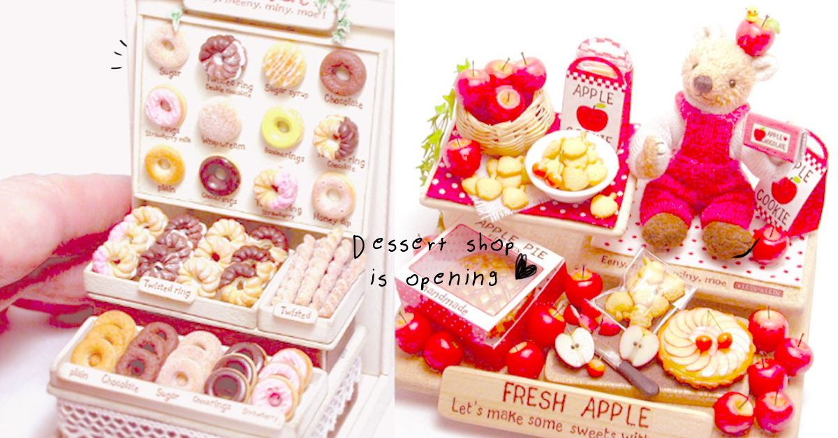 這些精緻的甜點居然比指甲還要小！迷你掌上甜點店開張囉 甜點、甜點店、袖珍藝術、泰迪熊、klein