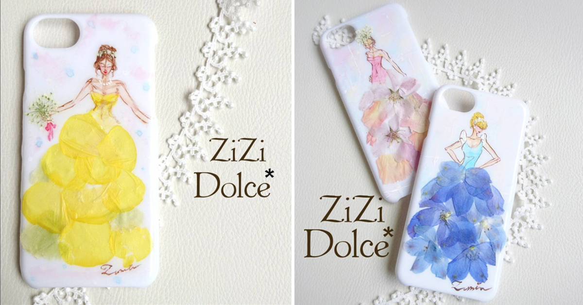 這根本就是貝兒的翻版插畫！超夢幻的水彩×花瓣手機殼 zizi_dolce、貝兒、迪士尼、公主、美女與野獸、仙履奇緣、花瓣、手機