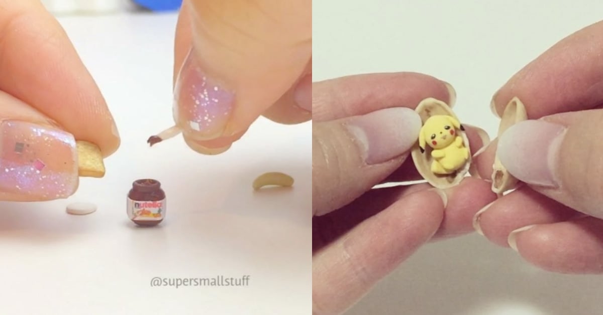 皮卡丘怎麼躲在開心果裡啦？！Isabel的微型小公仔讓心頭火瞬間煙消雲散 微型小物、創作、揉捏、解氣、舒壓、辦公桌、萌萌噠、玩偶公仔、軟Q、心頭火、藝術家Isabel、藝術