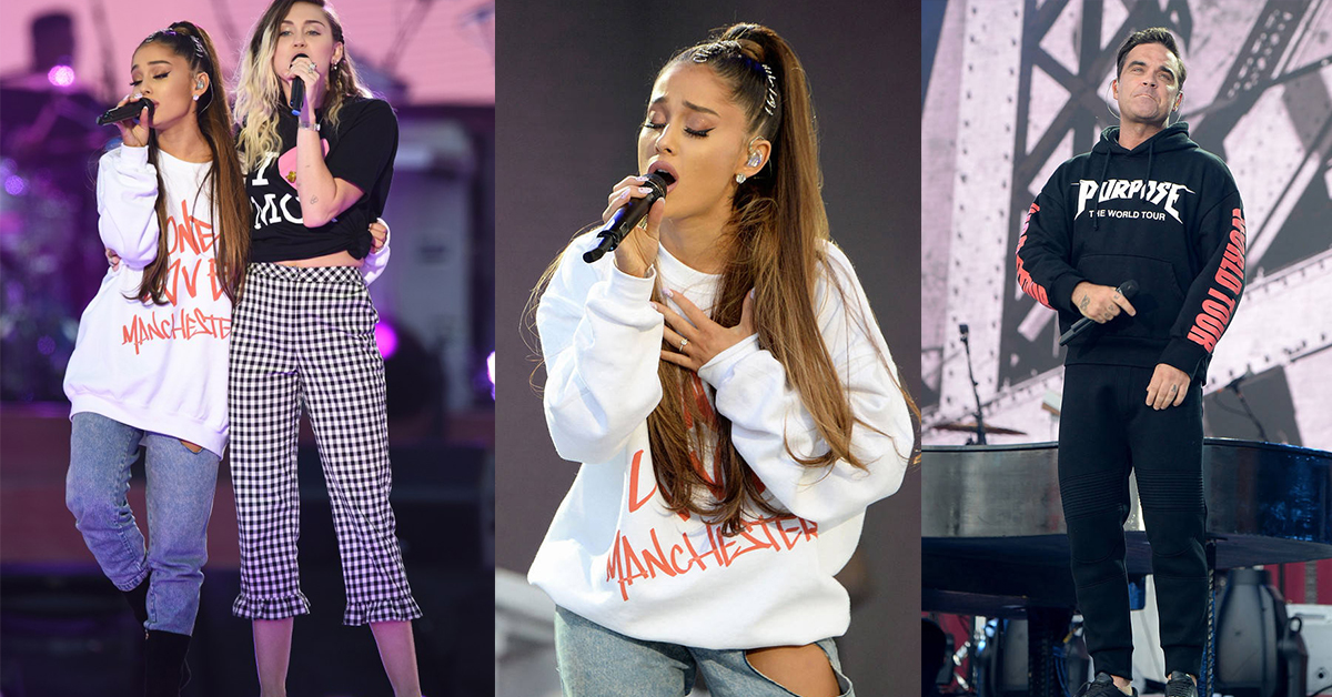 為曼徹斯特恐攻祈福！亞莉安娜慈善演唱會酷玩、羅比威廉斯等大咖齊聚 亞莉安娜、羅比威廉斯、酷玩樂團、coldplay、小賈斯丁、黑眼豆豆、麥莉希拉、慈善演唱會、曼徹斯特、英國、恐攻