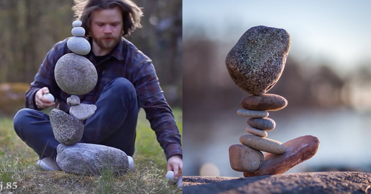 會講「石頭語」的男人是你嗎？讓石頭乖乖聽話的「立石藝術家」根本在變魔術啊 石頭平衡藝術、瑞典、藝術家、立石、專注