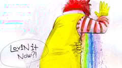 熟悉角色的美好小崩壞 Lora Zombie繽紛潑灑水彩 水彩、變形、崩壞、夢幻、繽紛