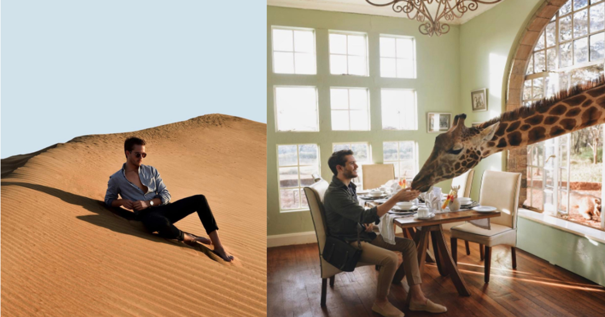 跟長頸鹿合影才是新趨勢？帥到不像存在這個時空的部落客型男Adam Gallagher 部落客、型男、Adam Gallagher、美國、街拍