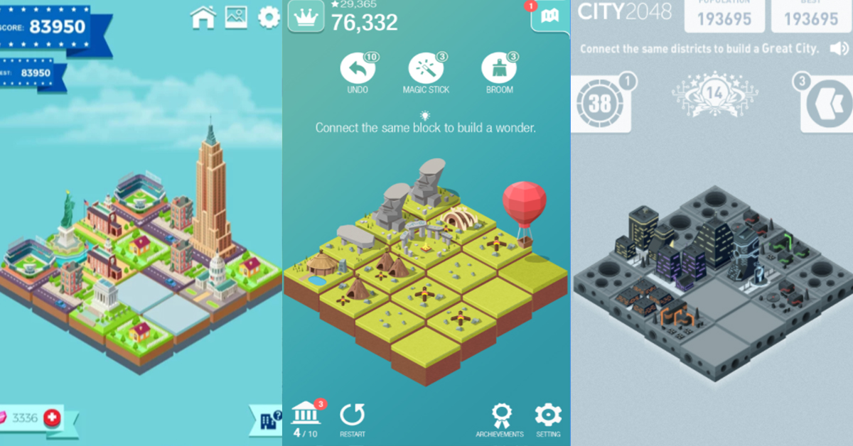 美國控也能玩了！《2048》魂不滅的建築遊戲合輯 獨立紀念館、自由神像、金門大橋、帝國大廈、世界構造、手機遊戲、2048、復活島巨石像、石器時代、夜景