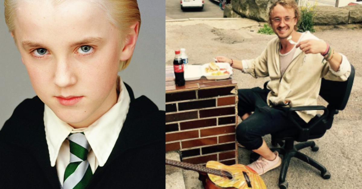 這是《哈利波特》裡的跩哥馬份嗎？湯姆費爾頓變麻瓜街頭賣藝無人理！ 哈利波特、Harry Potter、馬份、跩哥馬份、湯姆費爾頓