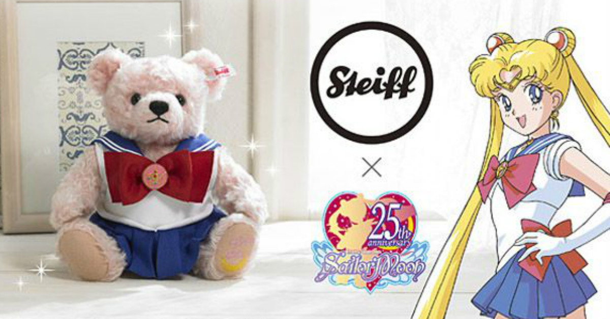 少女界最夯的兩種生物初結合！「美戰25週年×Steiff限量泰迪熊」又來縱火 日本、德國、美少女戰士、泰迪熊、金釦、Steiff、25週年紀念、限量、1992