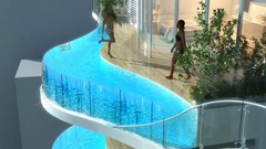 要掉下去了！驚險萬分的高空游泳池 印度、孟買、Aquaria Grande Tower、摩天大樓、游泳池