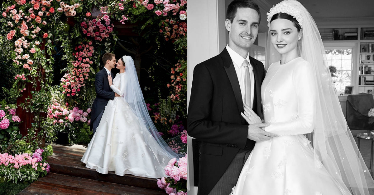 仿效葛麗絲凱莉王妃！米蘭達可兒嫁小七歲千億富豪的絕美婚紗照曝光 米蘭達可兒、Miranda Kerr、Evan Spiegel、婚紗、葛麗絲凱莉