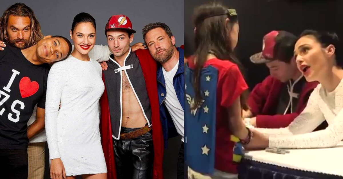 欸～誰准你靠蓋兒加朵的肩啦！《正義聯盟》演員們私底下的超可愛瞬間 正義聯盟、超人、蝙蝠俠、水行俠、神力女超人、閃電俠、鋼骨、蓋兒加朵、班艾佛列克、國際動漫展