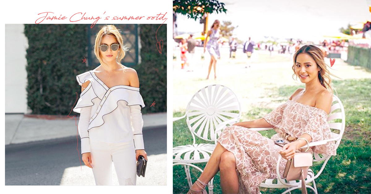 就是喜歡加州性感風！跟美籍韓裔演員Jamie Chung學炎夏穿搭9技巧 潔米鍾、Jamie Chung、穿搭、街拍、露肩