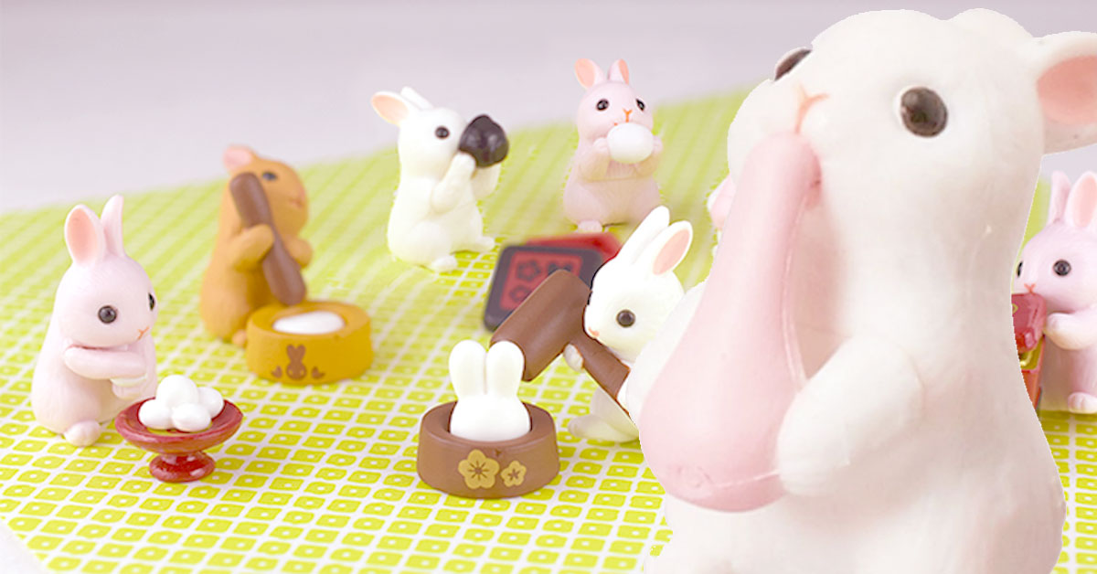 銀湯匙上怎麼躺著兔兔！自己偷吃還不承認的超可愛兔兔扭蛋 扭蛋、兔子、中秋兔、麻糬兔、湯匙兔、epoch