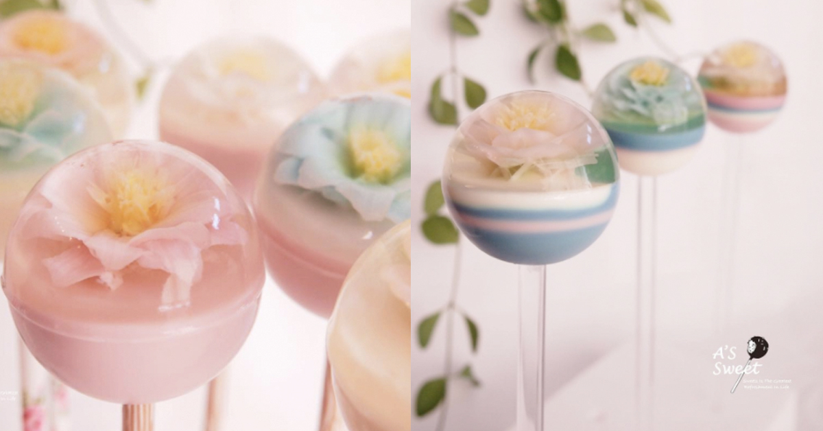 來自仙氣國的超唯美甜點！究極夢幻的花朵果凍棒棒糖讓仙女也動凡心 仙氣、棒棒糖、花朵果凍、花瓣果凍、夢幻、甜點、 Asami Kobayashi