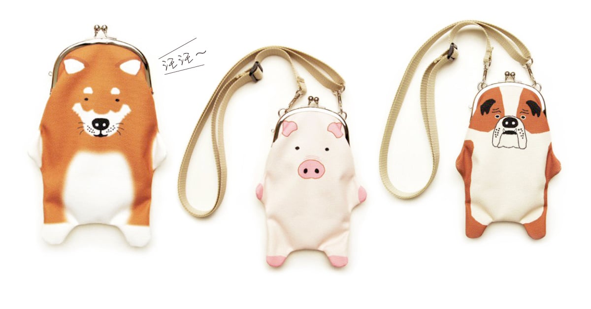 呆萌臉的柴柴超療癒！可愛大容量動物手機袋外出必需品全部in 手機袋、田中屋商店、手作、動物、隨身包、口金包