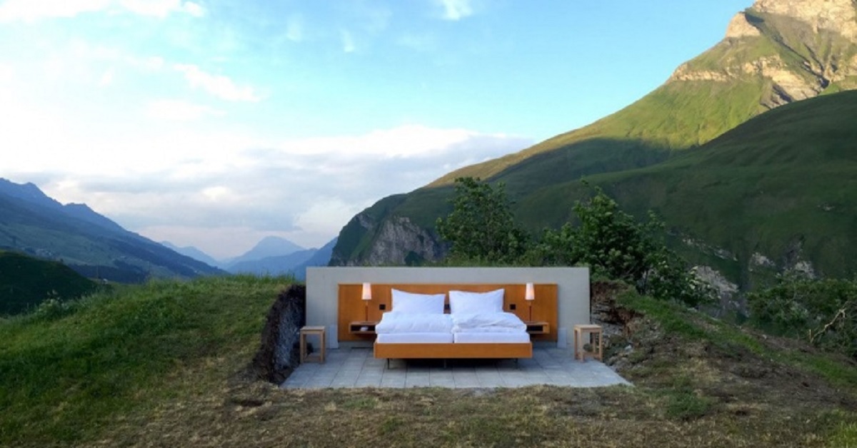 這間旅館沒有屋頂牆壁但你絕對不會抱怨！在阿爾卑斯山上「零星級」旅館 零星級、旅館、瑞士、阿爾卑斯山、山景