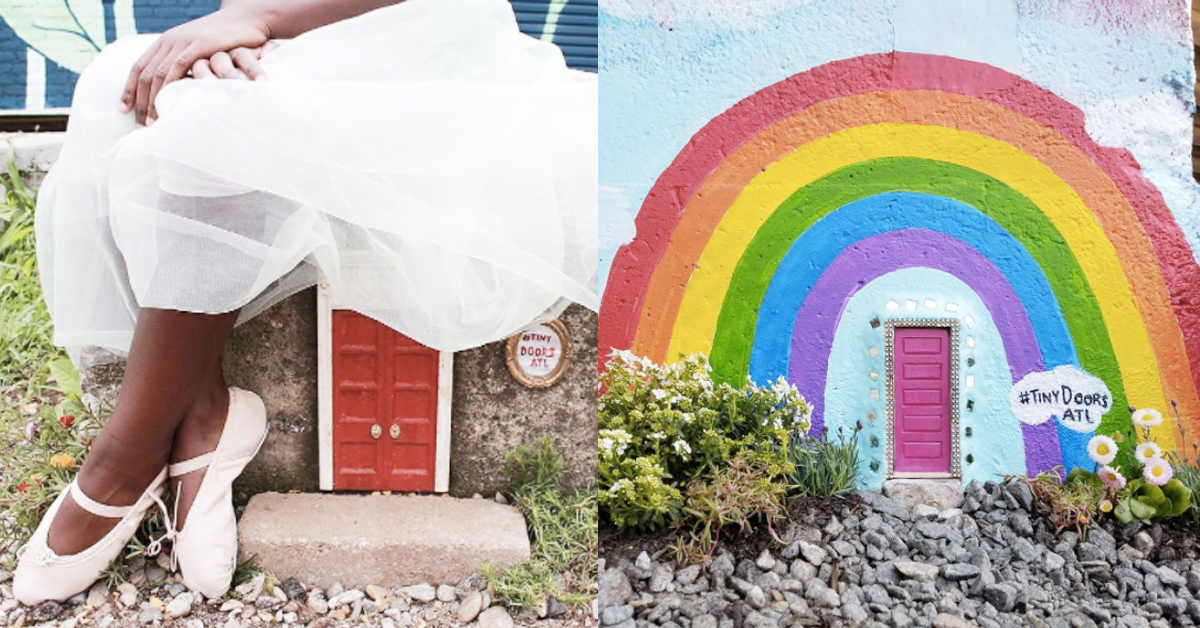 精靈的家就藏在亞特蘭大各角落！轉角遇見驚喜的超迷你神秘小門 Tiny Doors ATL、 Karen Anderson、藝術裝置、亞特蘭大、迷你小門、微型、藝術