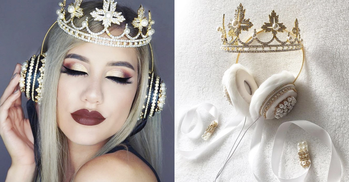 真的是一秒變公主！走在路上會有群臣來朝拜的華麗感皇冠耳機 皇冠耳機、外罩式耳機、公主皇冠、加冕、華麗、一秒變公主、閃亮裝飾、Lit Headphones