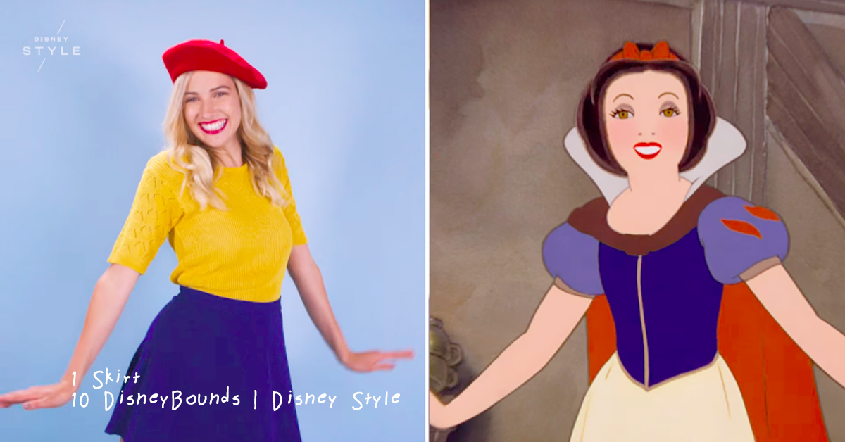 這也是迪士尼的魔法？只用一件裙子就能夠變成10位角色的超強穿搭術 迪士尼、魔法、裙子、穿搭、藍色